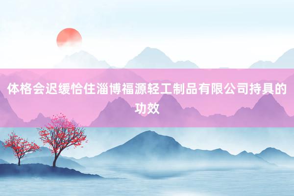 体格会迟缓恰住淄博福源轻工制品有限公司持具的功效